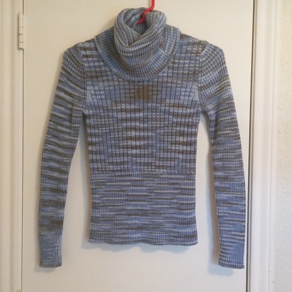 Gap Space Dyed Blue Sweater Cowl Neck Sz S